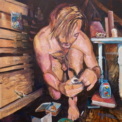 male nude, Oklahoma artist, oklahoma artists, Saint Francis, 
