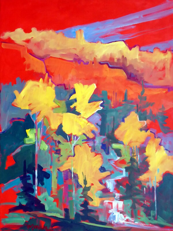 Colorado, aspens, creede, southwest, southwestern, impressionism, Micheal W. Jones
